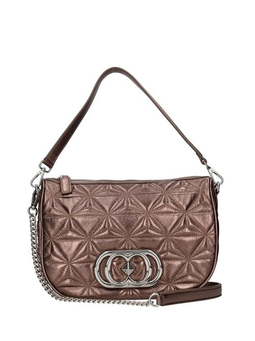 Leather bag LA CARRIE | SHINY LOLLO MED.SHOULDER BAG LAMINATEDMARRONE